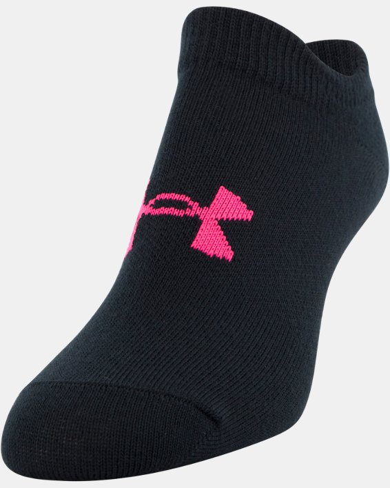 ถุงเท้า UA Essentials No Show สำหรับเด็กผู้หญิง – แพ็ก 6 คู่, Black, pdpMainDesktop image number 2
